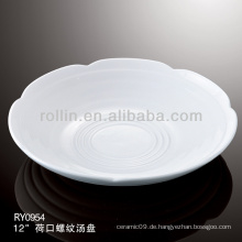 Spezielle runde weiße Porzellansuppe